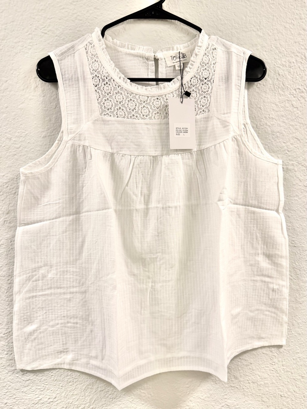 Cream Lace Yoke Women’s Top